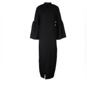 Weili Zheng Maxi Dress Black Polyester Size M